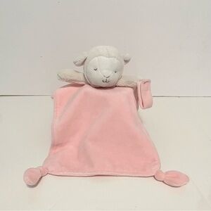 Carters Pink Sheep Lovey Lamb Baby Security Blanket Soft Rectangle Knot Toy Girl